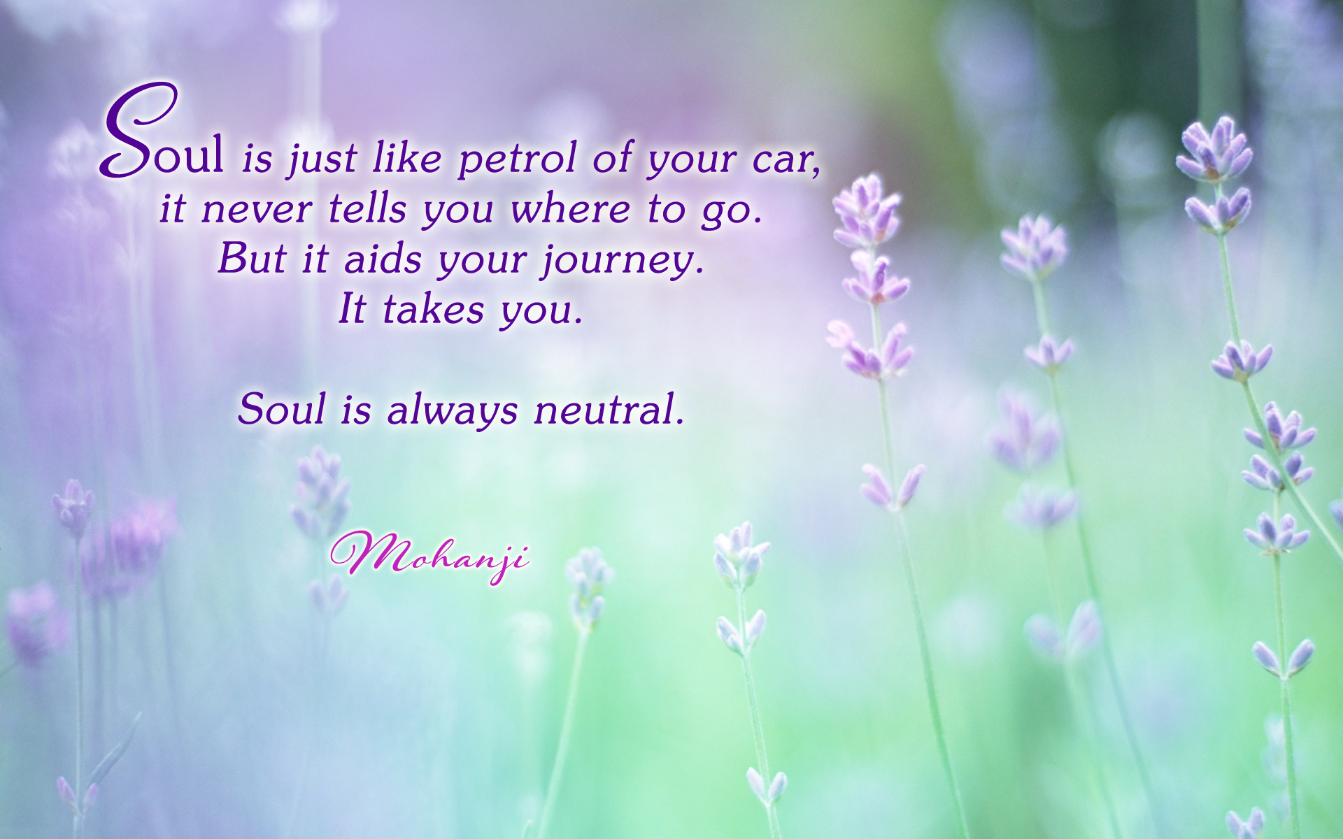 Mohanji quote - Soul is just like petrol in your car