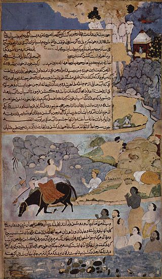 Krishna and Pandavas water their horses