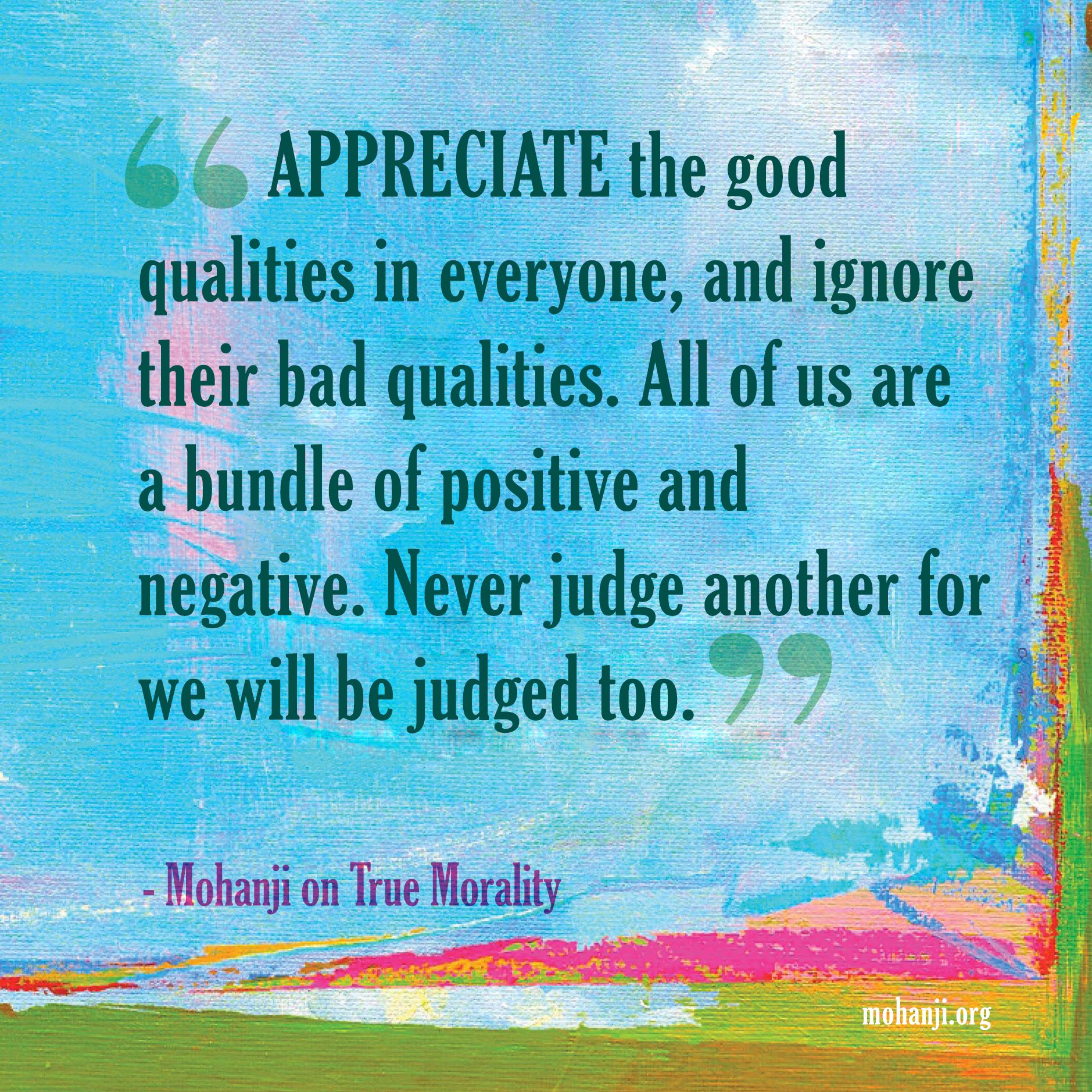 Mohanji quote - True morality